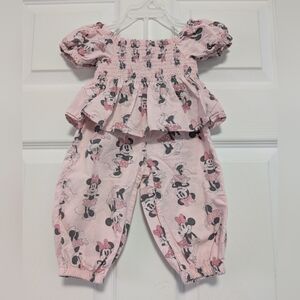 Disney Minnie Mouse Pink Kids Casual Set Size 12 Months